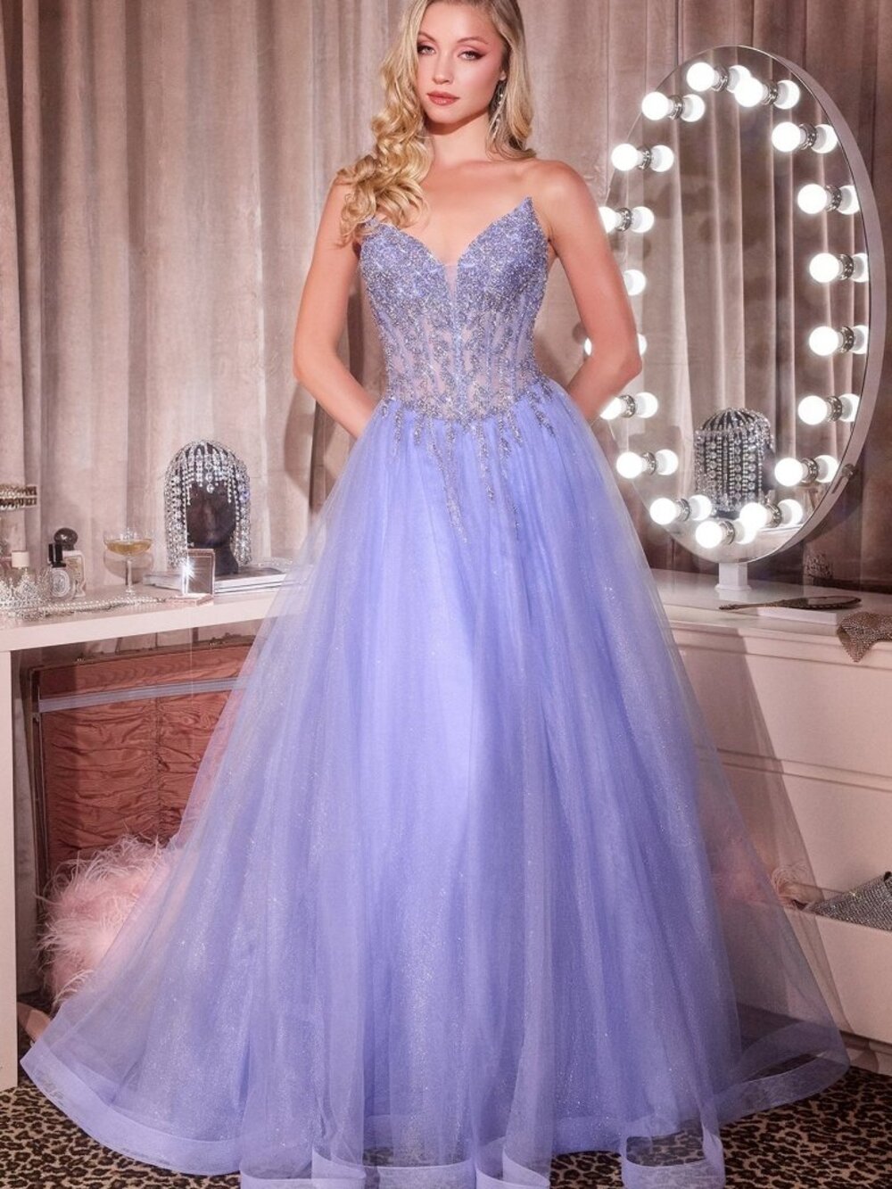 NEW BLUE Evening Gown Floor Length Formal Elegant Stunning CD721